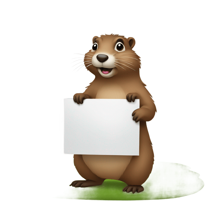 genmoji：地铁鼠端坐在大牌子上