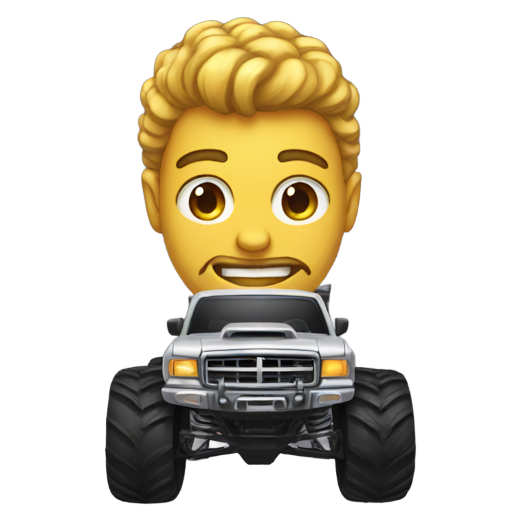 genmoji: A fucking gangster on a monster truck