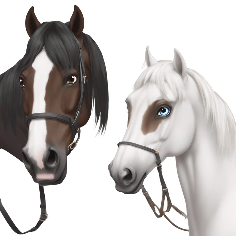 genmoji：荷兰马 vs 阿拉伯马，颜色为栗色，白眼圈