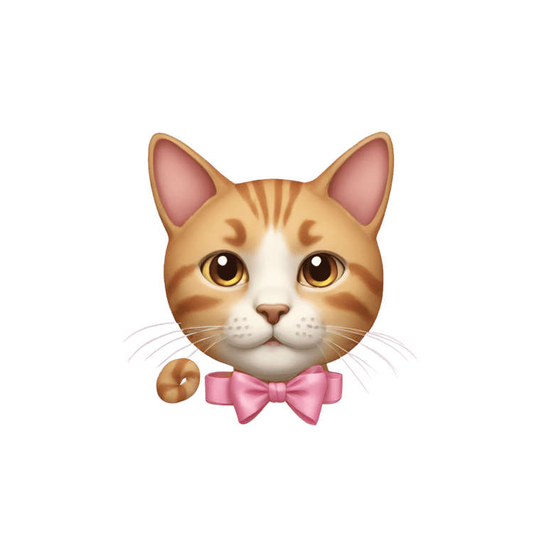 絵文字：耳にリボンの猫