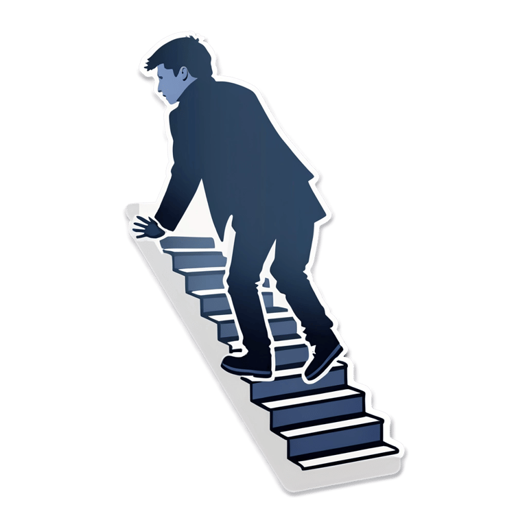 genmoji : Une personne tombant dans les escaliers
