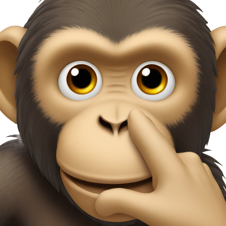 genmoji：猴子脸手捏鼻子