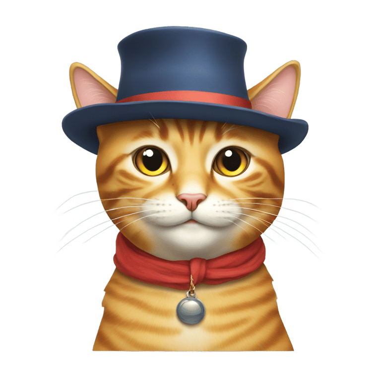 genmoji：一只戴着帽子的读书猫