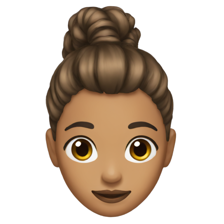 genmoji：棕肤高马尾配扫刘海