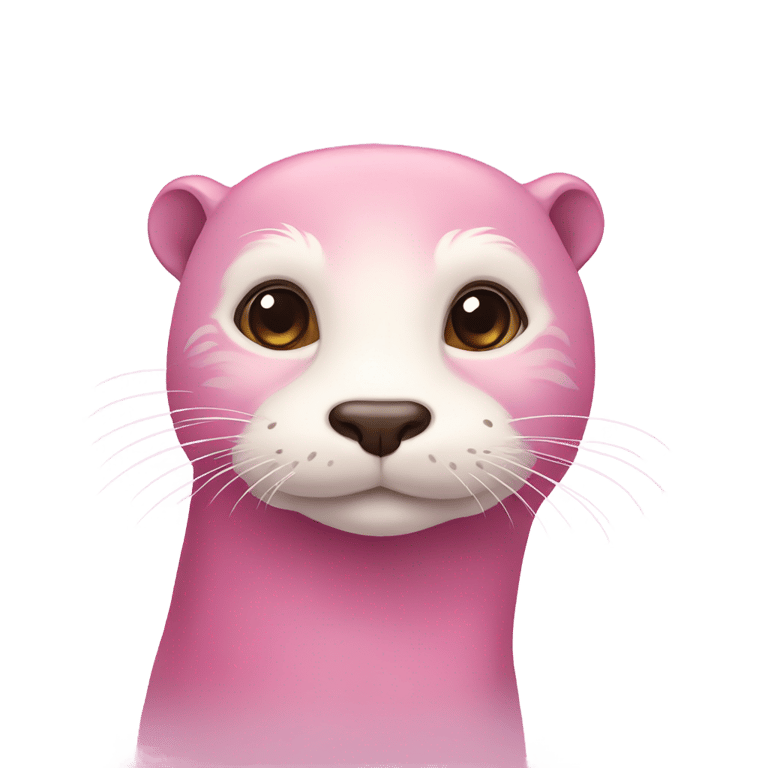 絵文字：pink and white otter