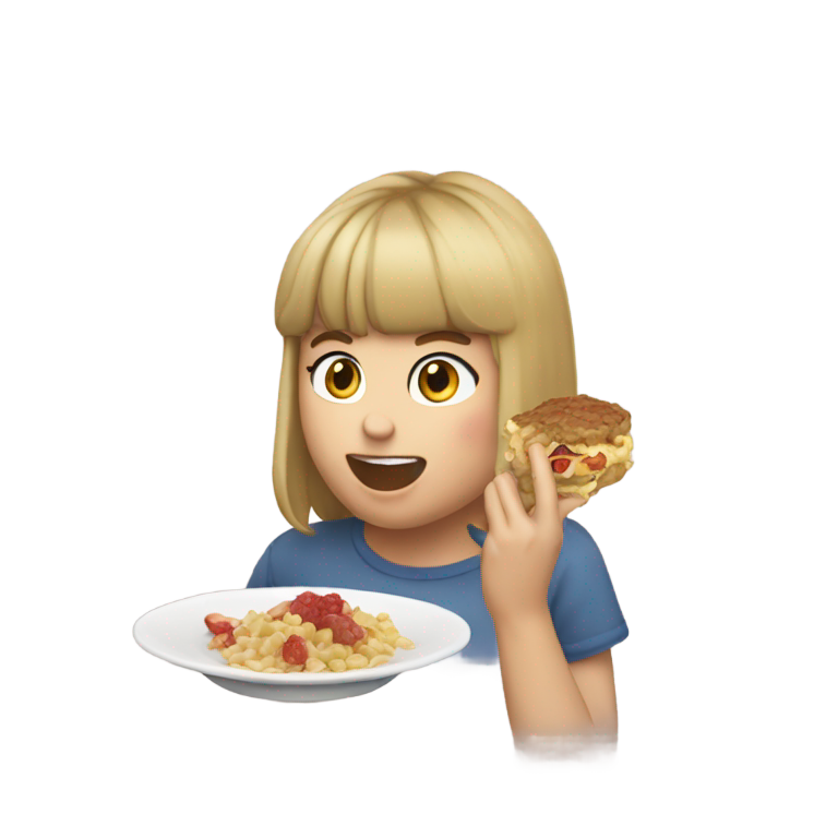 genmoji : Chappel Roan mangeant Taylor Swift