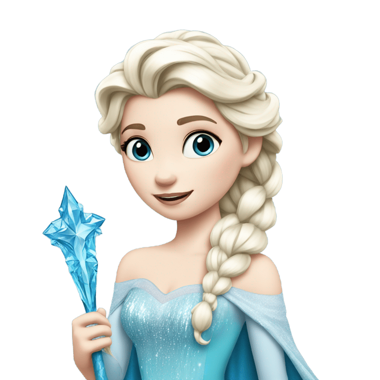 genmoji：Elsa holding  blue latter A