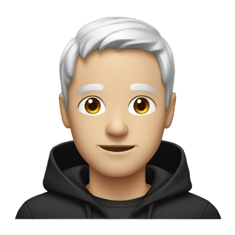 genmoji: white man wearing black hoodie