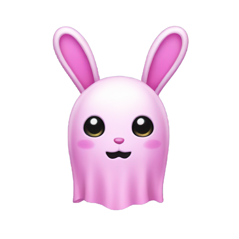 genmoji: Pink Bunny costumed Ghost
