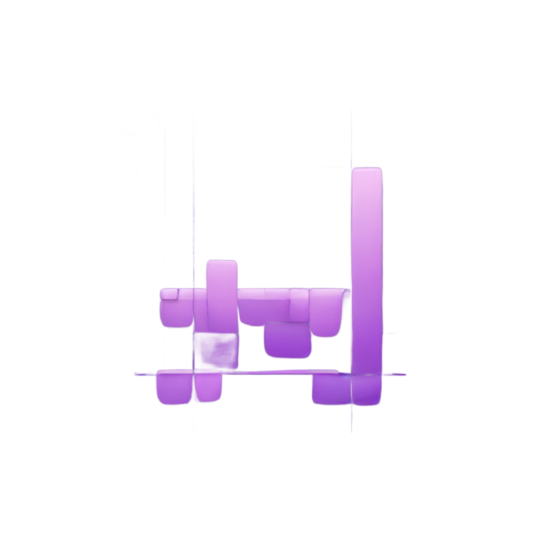 genmoji : Graphique de nombres violet comme ceci 📈