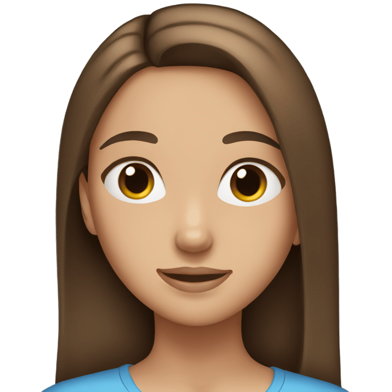 genmoji：有直黑发，蓝眼睛的女孩