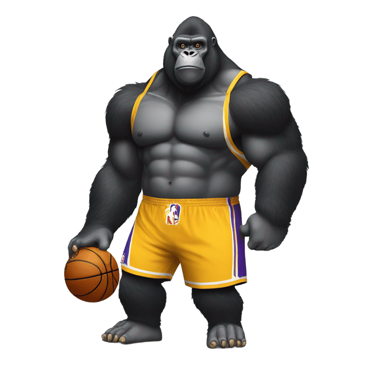 genmoji：Big moke the gorilla as an NBA player