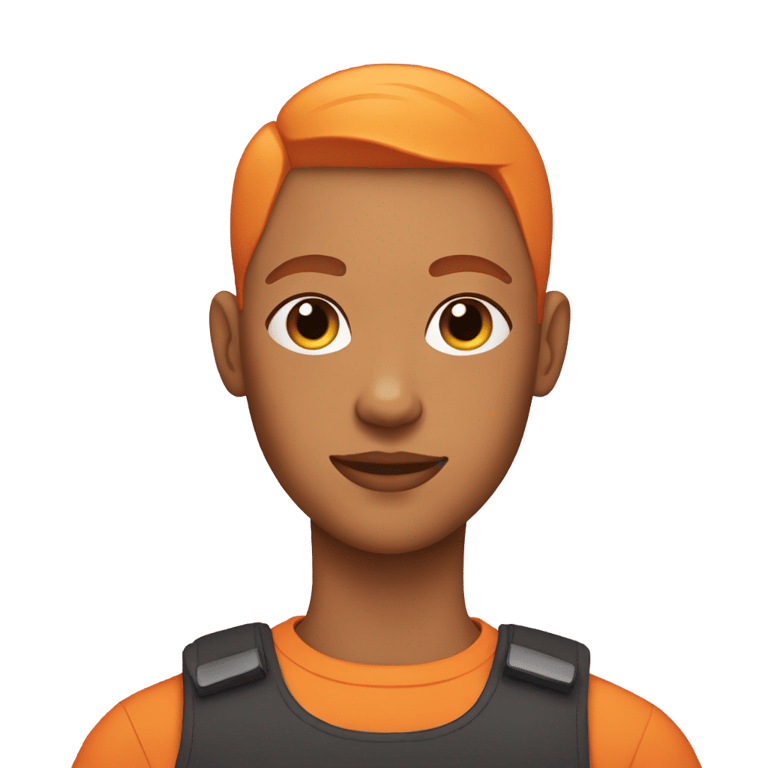 genmoji：非二元性别人士，头发剪成寸头，抱着一只橙色猫。