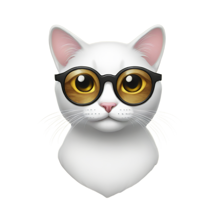 genmoji：Un chat avec des lunettes
