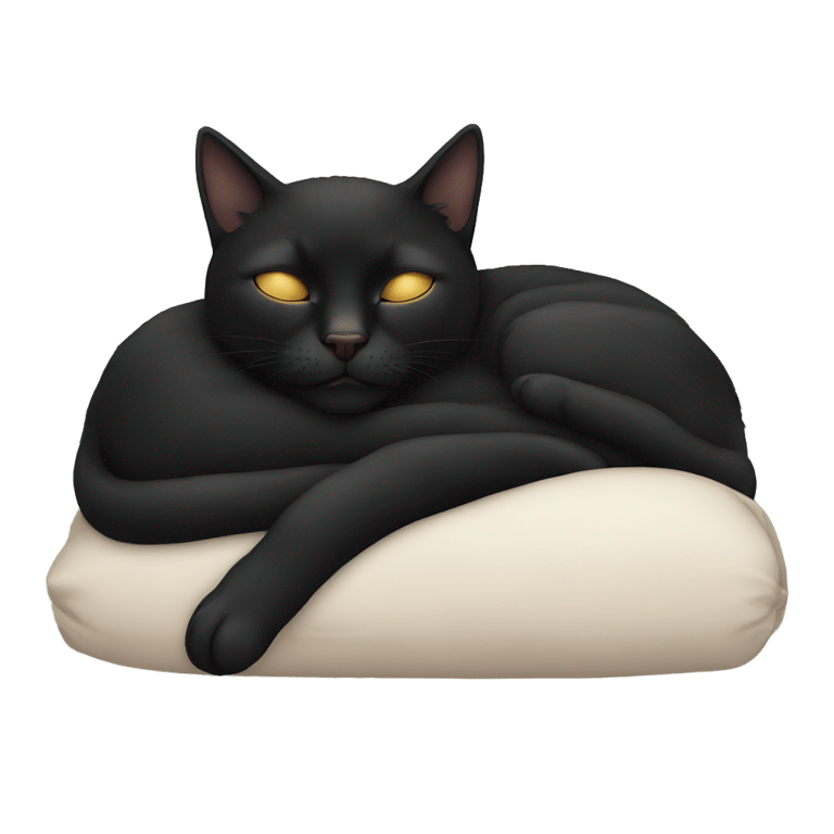 genmoji : Chat noir dormant