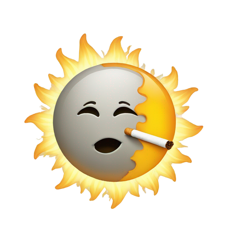 genmoji: sun smoking a cigarette