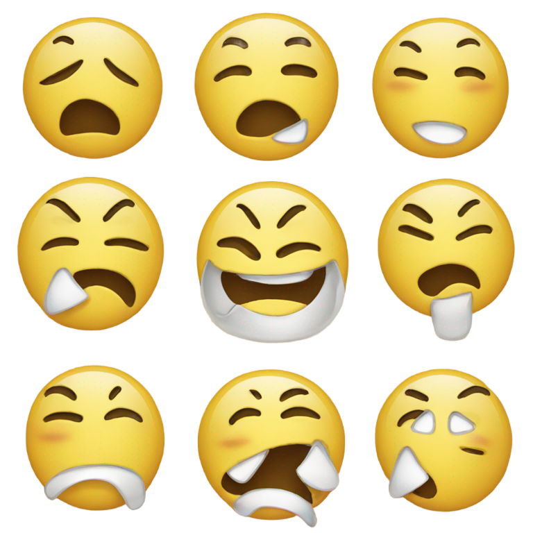 genmoji: A happy face with a sad face with an angry face