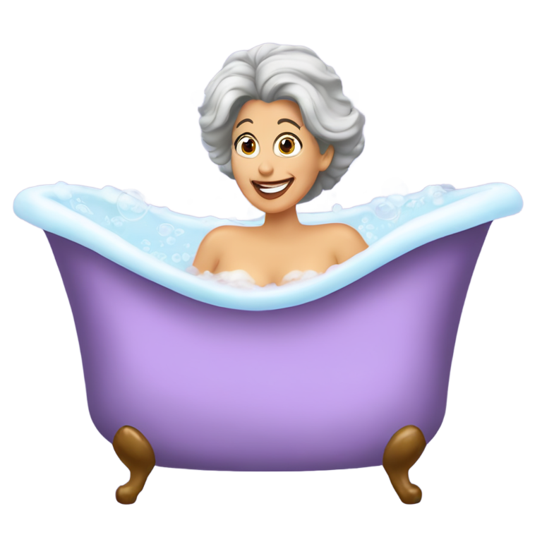 genmoji : Martin prince's mom takes a bubble bath