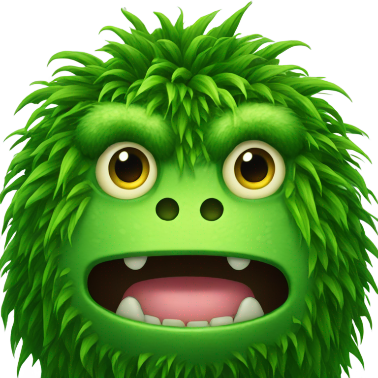 genmoji: The green grass  monster face long lounge