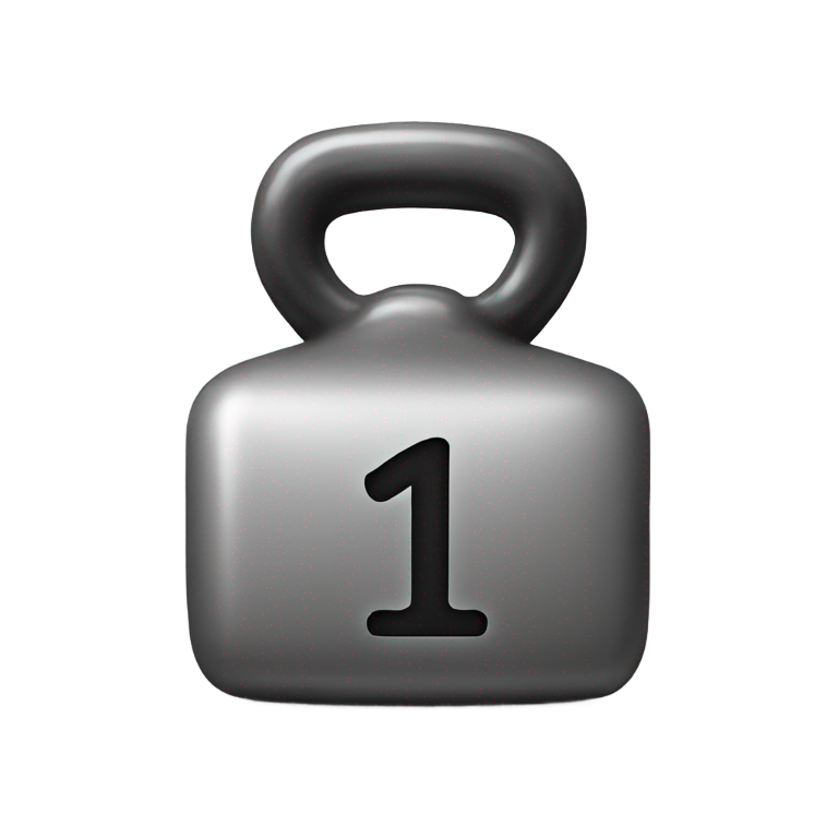 genmoji: 10 pound weight with a number 10 on it