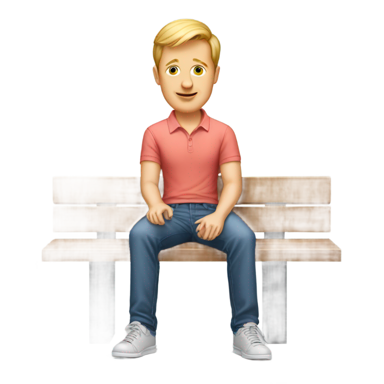 genmoji：肯·詹宁斯穿着短裤坐在长凳上