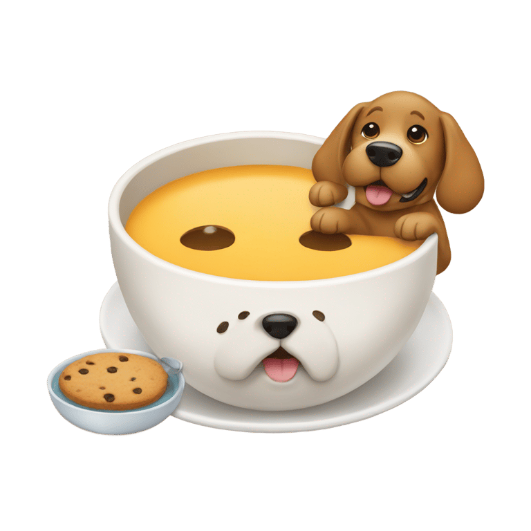 genmoji : chien et cookie et soupe