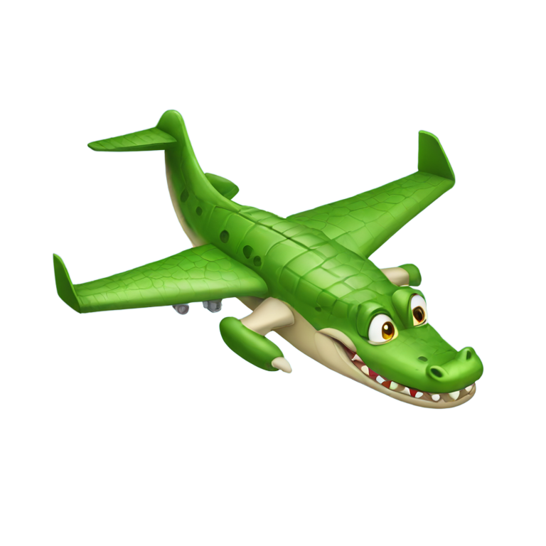 絵文字：crocodile with the body of a plane
