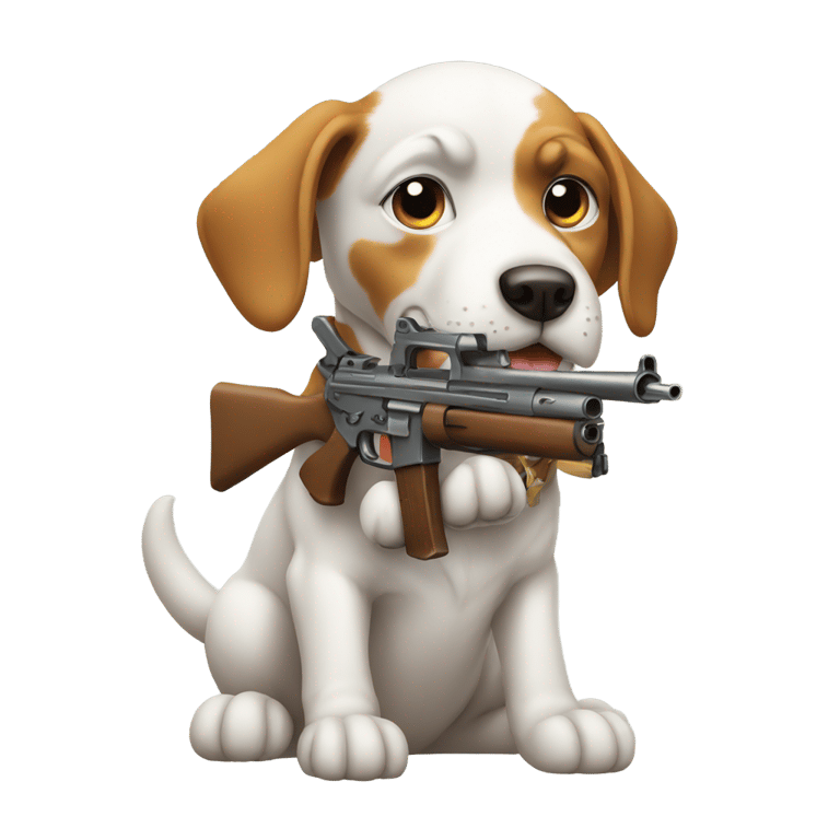 genmoji：持枪的狗