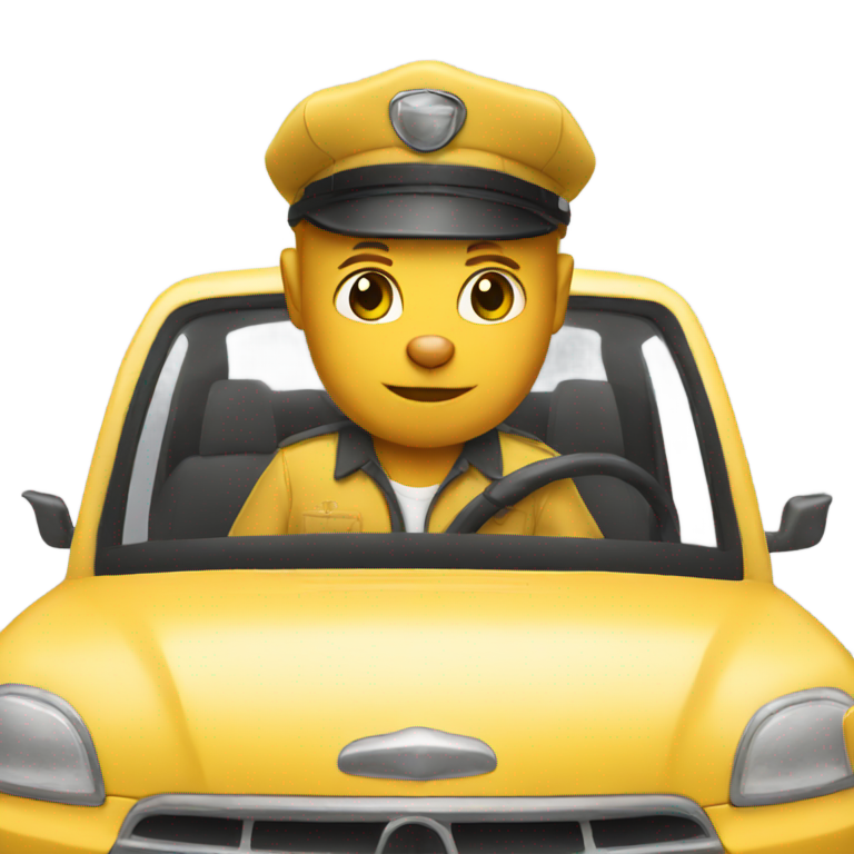 genmoji: Cat taxi driver