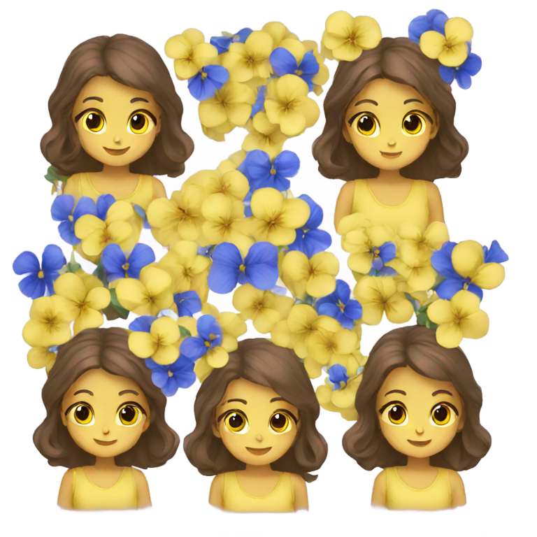 genmoji : Jaune et bleu, beaucoup de violettes