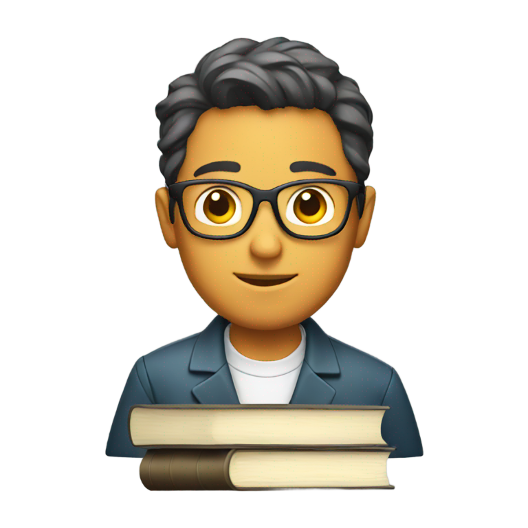 genmoji：科学家与一堆书