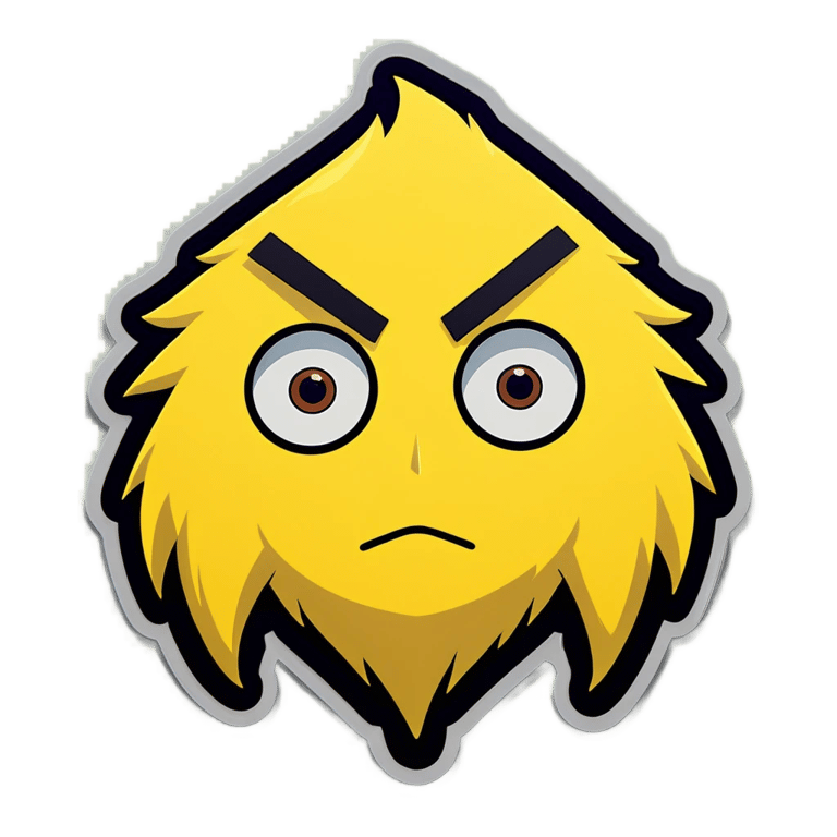 genmoji: A yellow X with eyes from anime