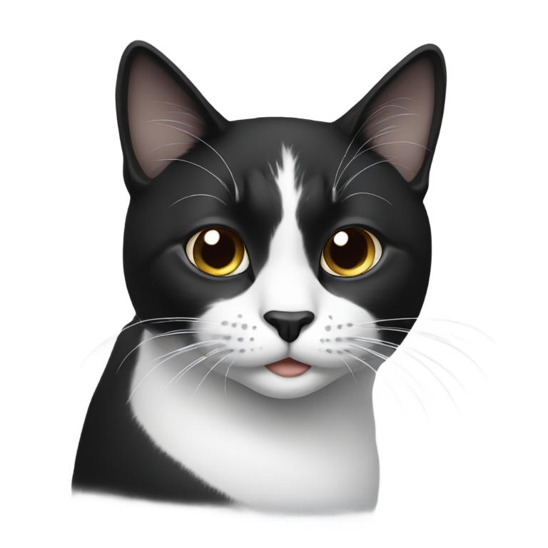 genmoji: Black and white face cat