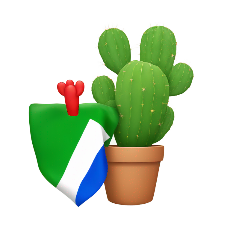 genmoji: Coloring a cactus in the Italian flag