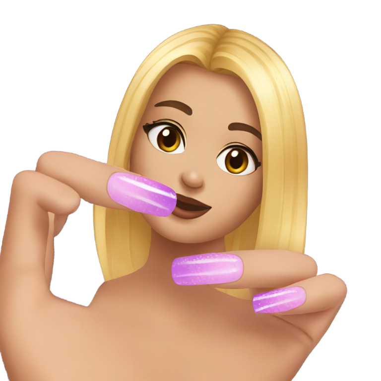 genmoji: 👉👈 with baddie nails