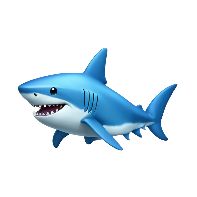 genmoji：蓝色巨鲨穿着蓝色运动鞋