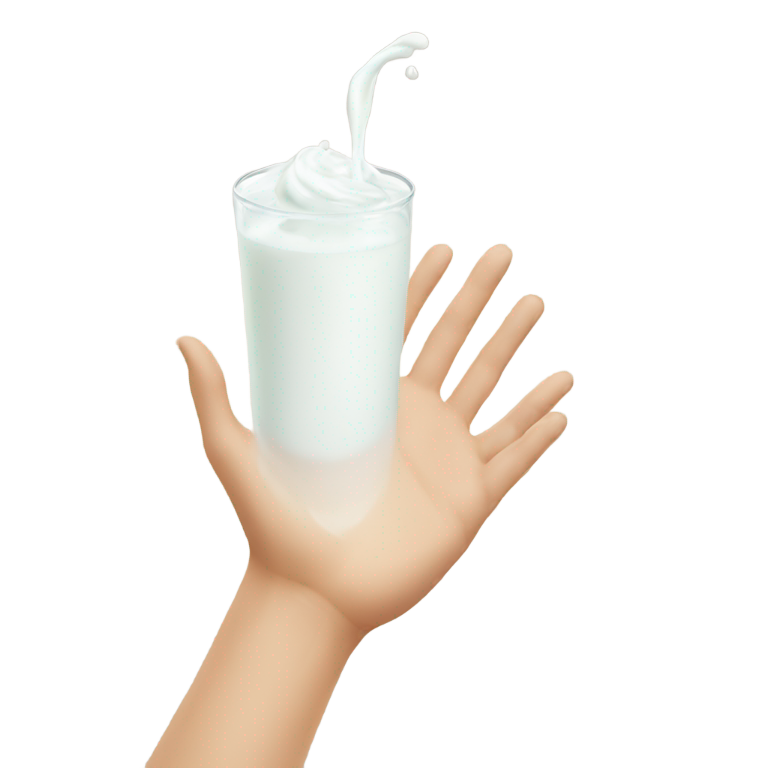 genmoji: Hand with milk on it