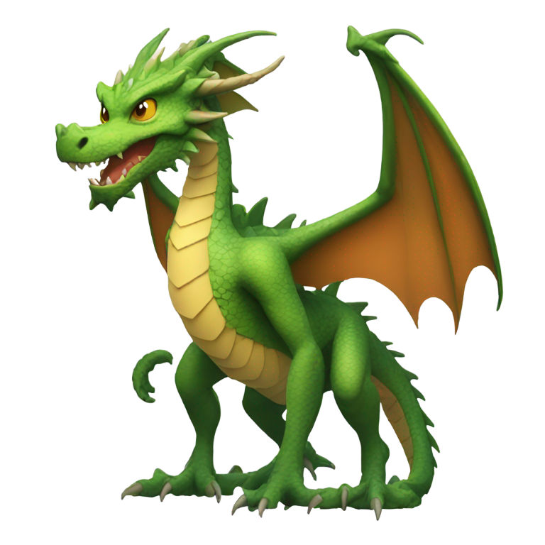 genmoji: humanoid dragon standing up on two legs