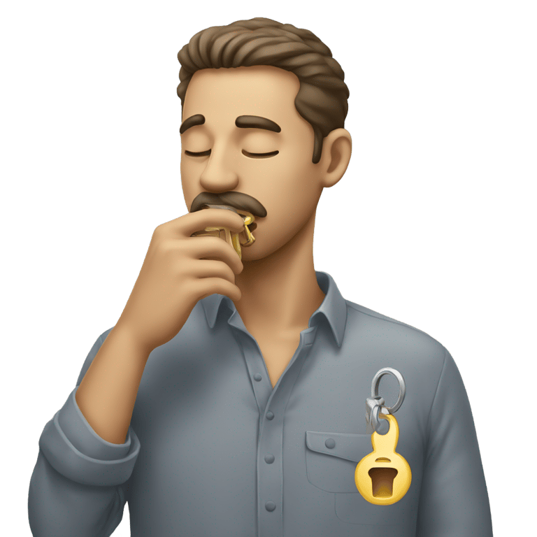 genmoji：男人闻钥匙