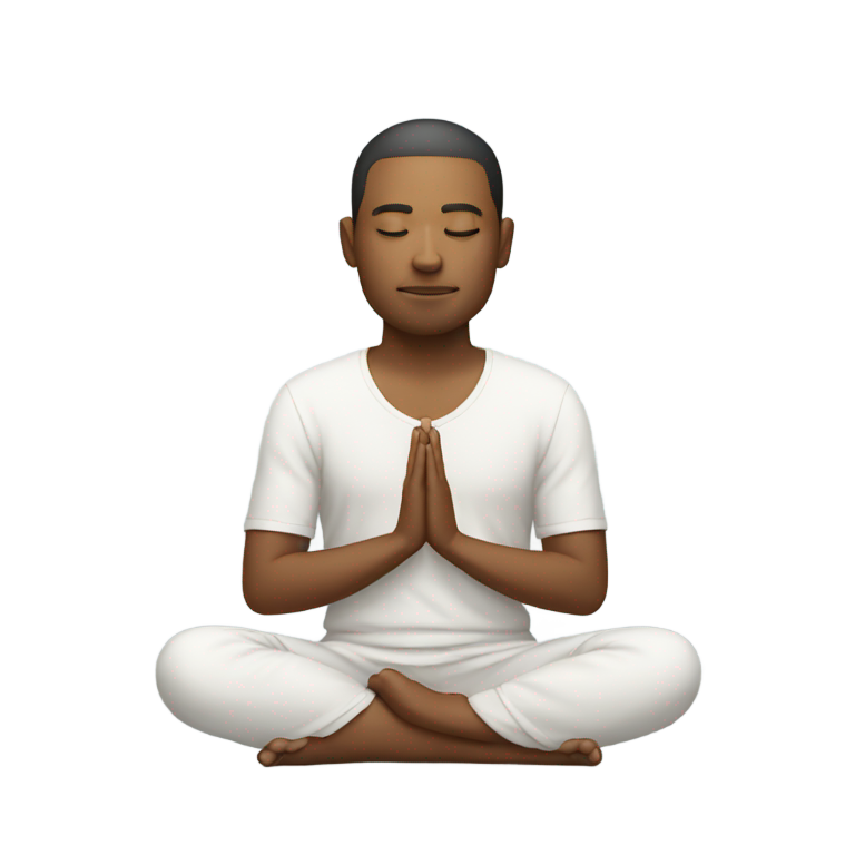 genmoji: guy meditating with eyes closed