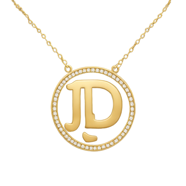 genmoji：全链条项链，最后一字母为 "JD"