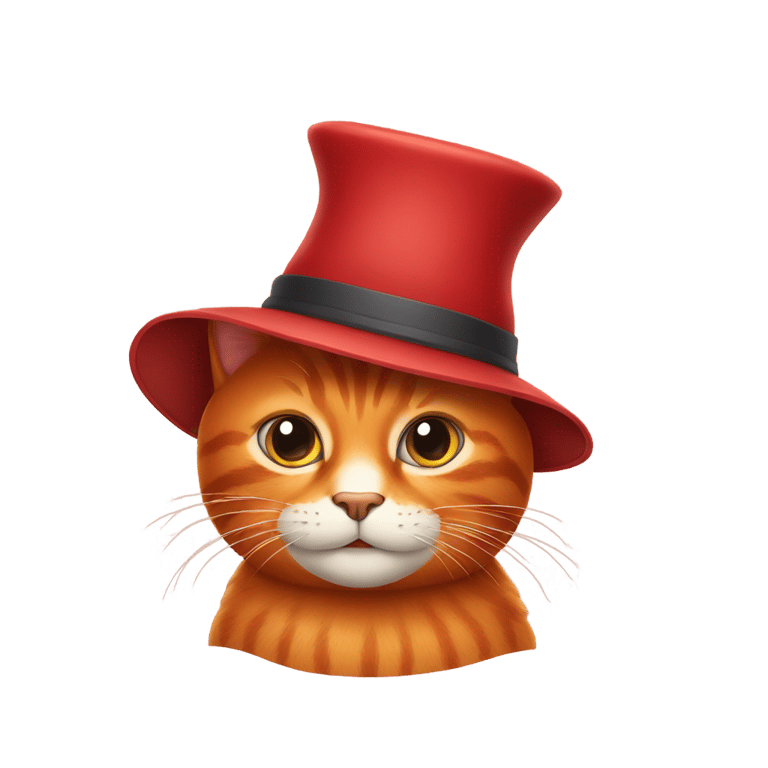 genmoji：一只戴着帽子的红猫