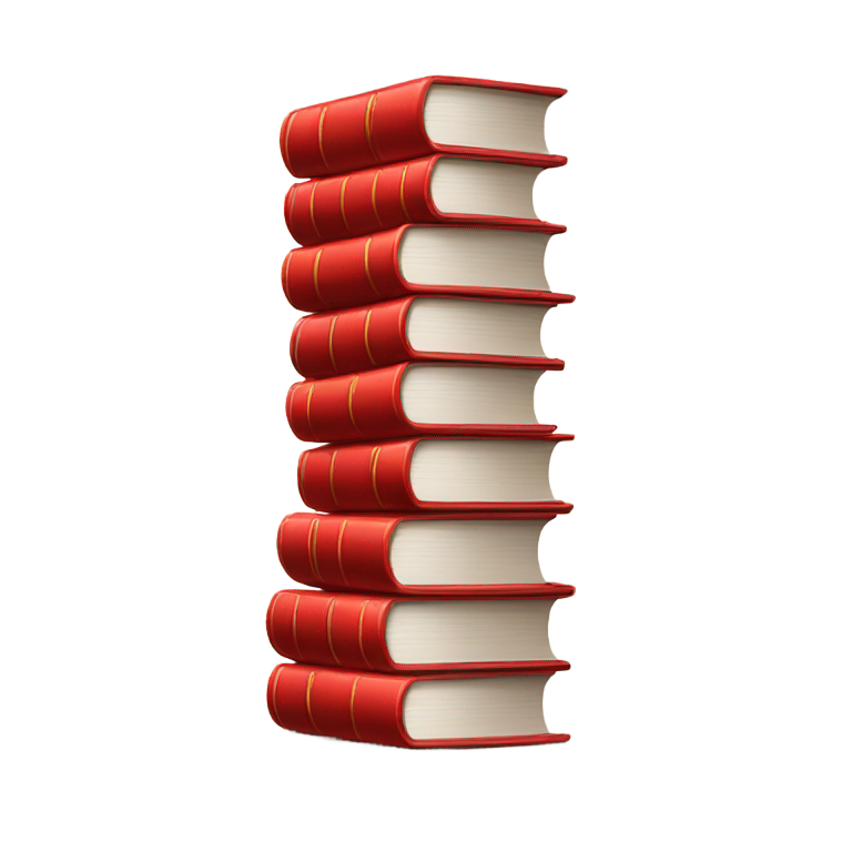 genmoji : stack of red books vertically