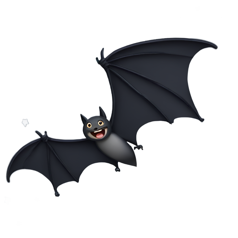 genmoji: bats flying around the moon