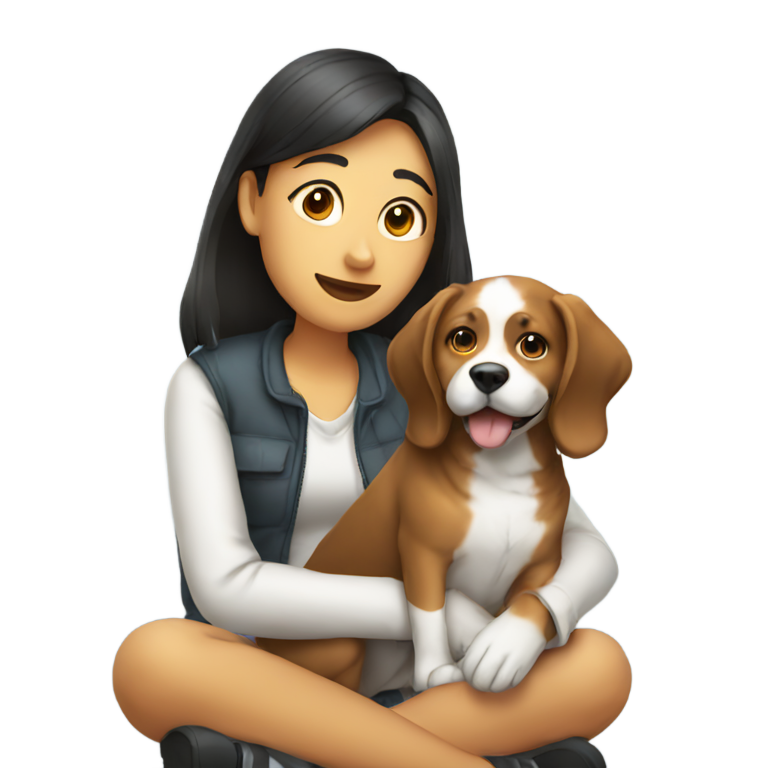genmoji : sitting with dog