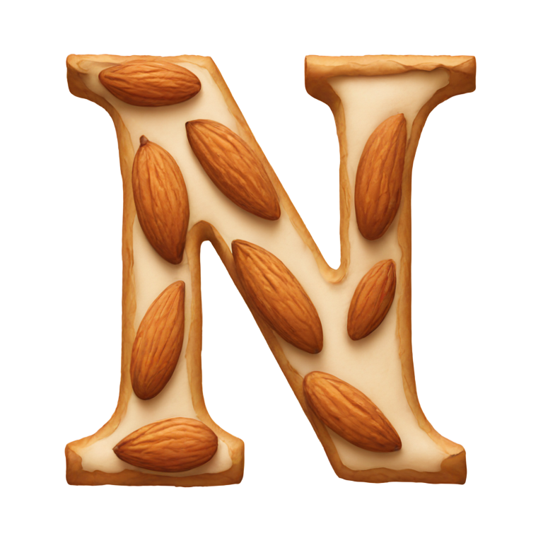 絵文字：アーモンドペイントで作られた「n」の文字