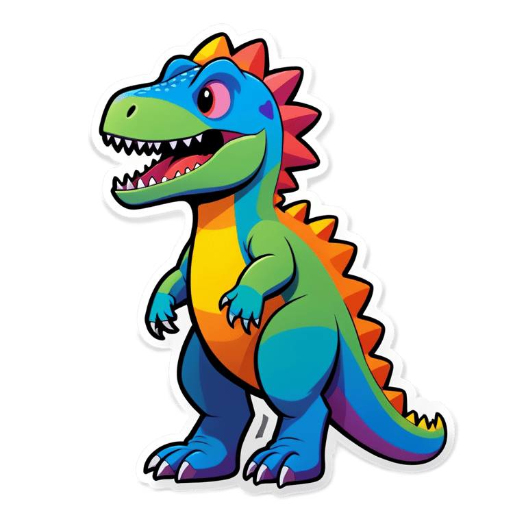 genmoji: Rainbow dinosaur