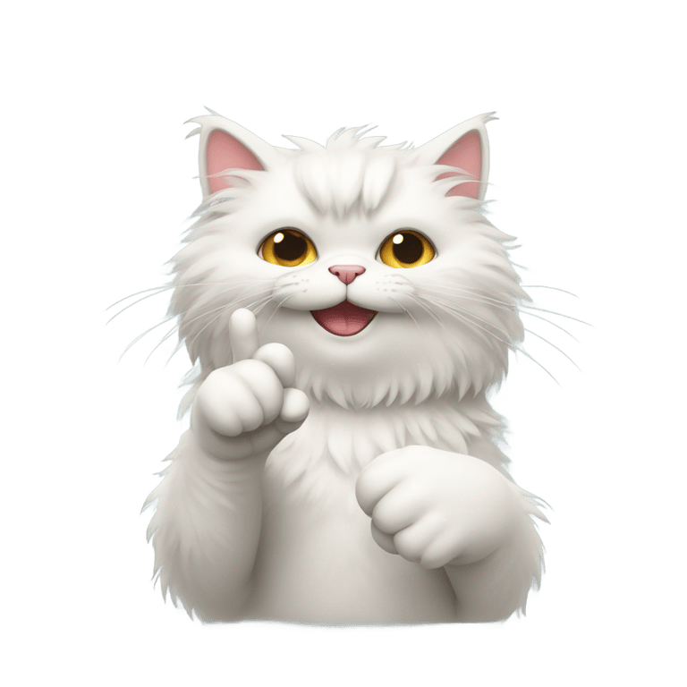 genmoji: fluffy cat with middle finger