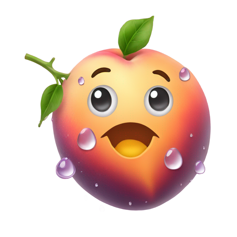 genmoji：桃子、茄子、水滴