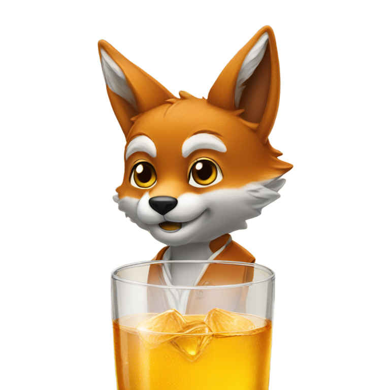 genmoji：醉狐狸拿着里卡德酒杯